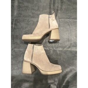 Copper Key Faux Suede Heeled Boots Sz 10  Y2K  Classic City